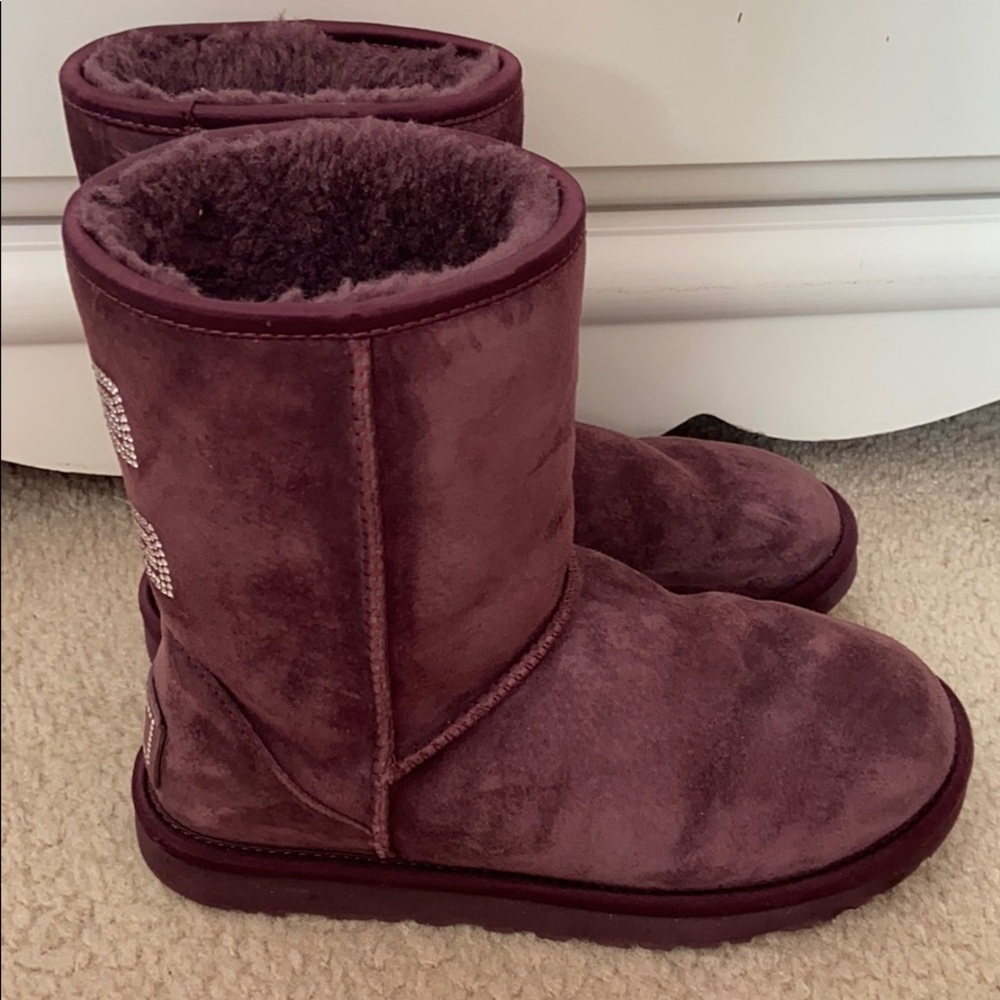 Purple uggs with sparkly bows